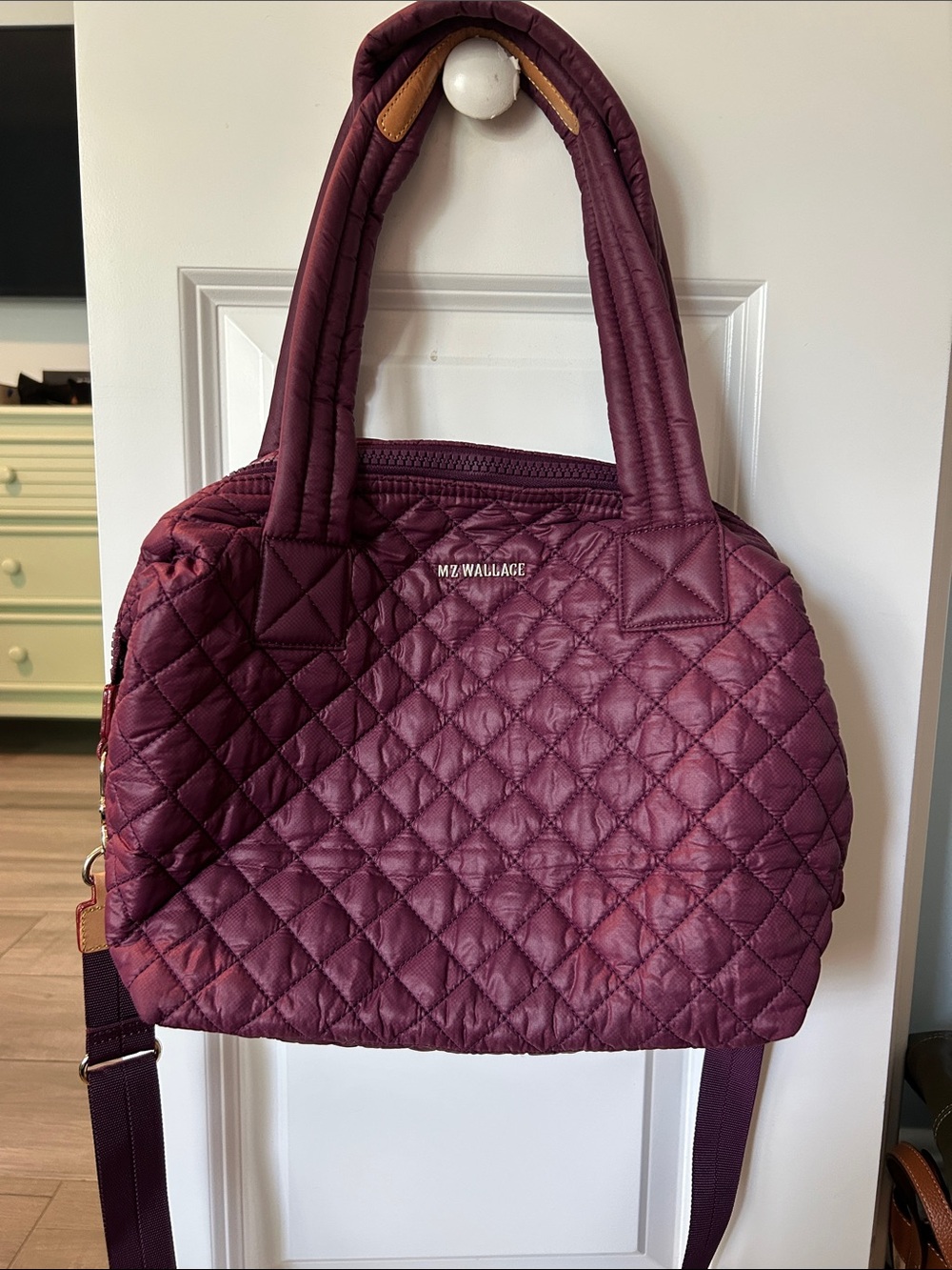 MZ Wallace Quilted Plum Shoulder Bag